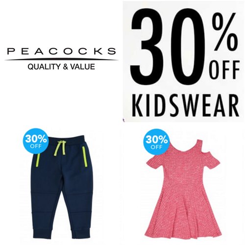 30% off Kidswear at Peacocks