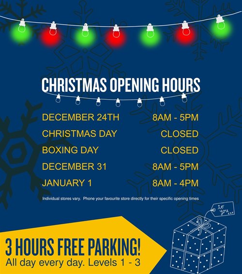 Christmas opening hours